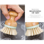 Multifunctional Tool Kitchen Cleaning Brush Wooden Handle Dish Scrubber Pot Pan Dishwasher — view 5