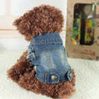 Retro Personality Denim Small Vest Pet Dog Clothes Pet Jacket — L