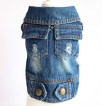 Retro Personality Denim Small Vest Pet Dog Clothes Pet Jacket — XL
