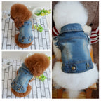 Retro Personality Denim Small Vest Pet Dog Clothes Pet Jacket — M