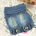 Retro Personality Denim Small Vest Pet Dog Clothes Pet Jacket — Light Blue