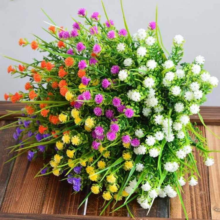 5 Branches Simulation Plastic Starry Rose Simulation Bouquet Home Decoration Flower — White
