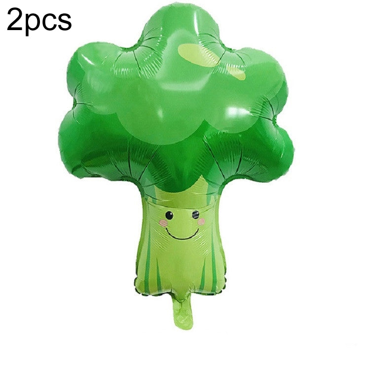 2 PCS Cartoon Vegetables and Fruits Aluminum Film Balloon Children Party Decoration Supplies Inflatable Toys — Carrot