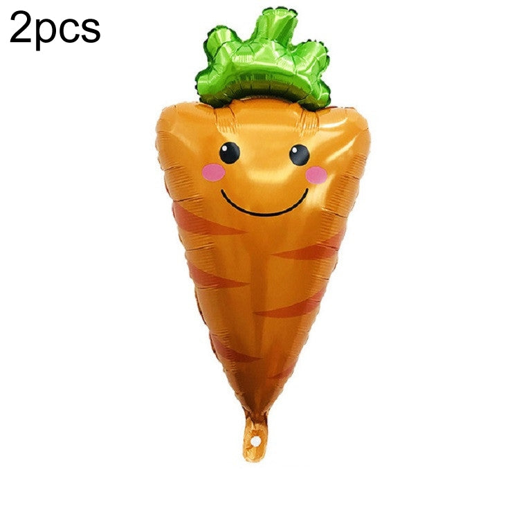 2 PCS Cartoon Vegetables and Fruits Aluminum Film Balloon Children Party Decoration Supplies Inflatable Toys — Corn