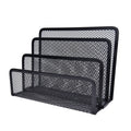 Mail Document Tray Black Desk Office File Storage Rack, Mesh Letter Sorter