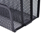 Mail Document Tray Black Desk Office File Storage Rack, Mesh Letter Sorter