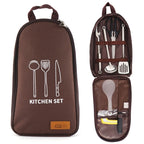 CLS 7-In-1 Outdoor 201 Stainless Steel Cookware Set Picnic Kitchenware Portable Handbag Picnic Bag