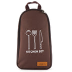 CLS 7-In-1 Outdoor 201 Stainless Steel Cookware Set Picnic Kitchenware Portable Handbag Picnic Bag