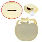 Lovely Creative Child DIY Wooden Apple Hand Painted Piggy Bank — 10x5.6x9.5cm