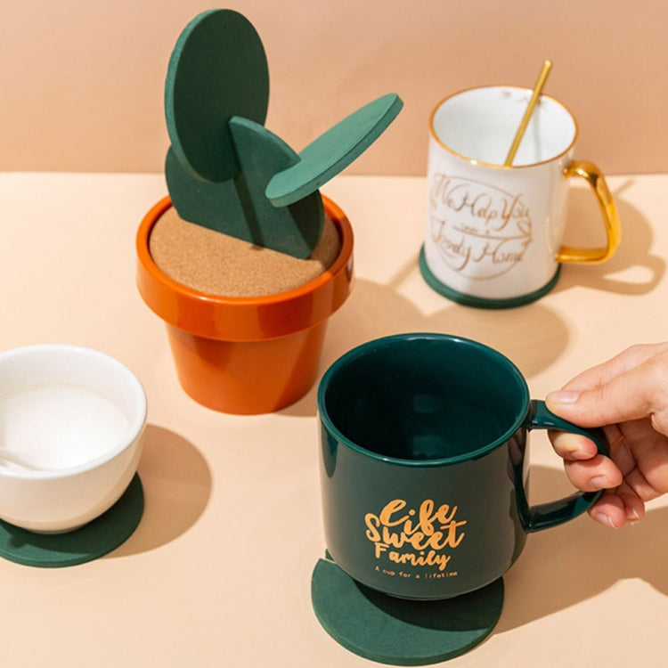 Novelty DIY Cactus Coaster Anti-skid Insulation Tea Pad Home Storage Desktop Multi-function Decoration