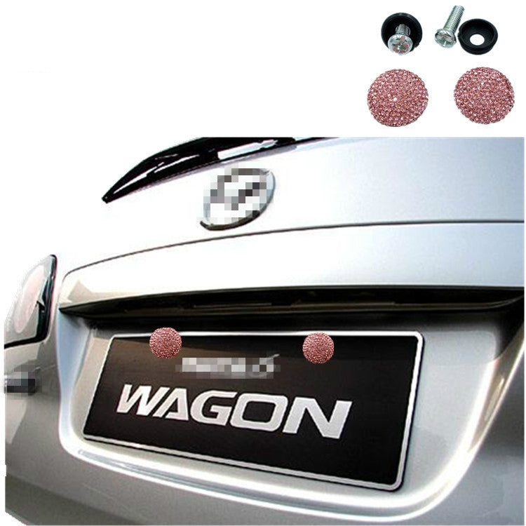 Car License Plate Modification Screw Cap Diamond-encrusted Solid Seal Anti-theft Screws