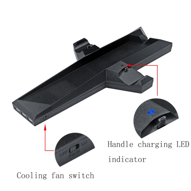Game Console Radiator And Dual Handle Charging Base For PS4 / PS4 Slim