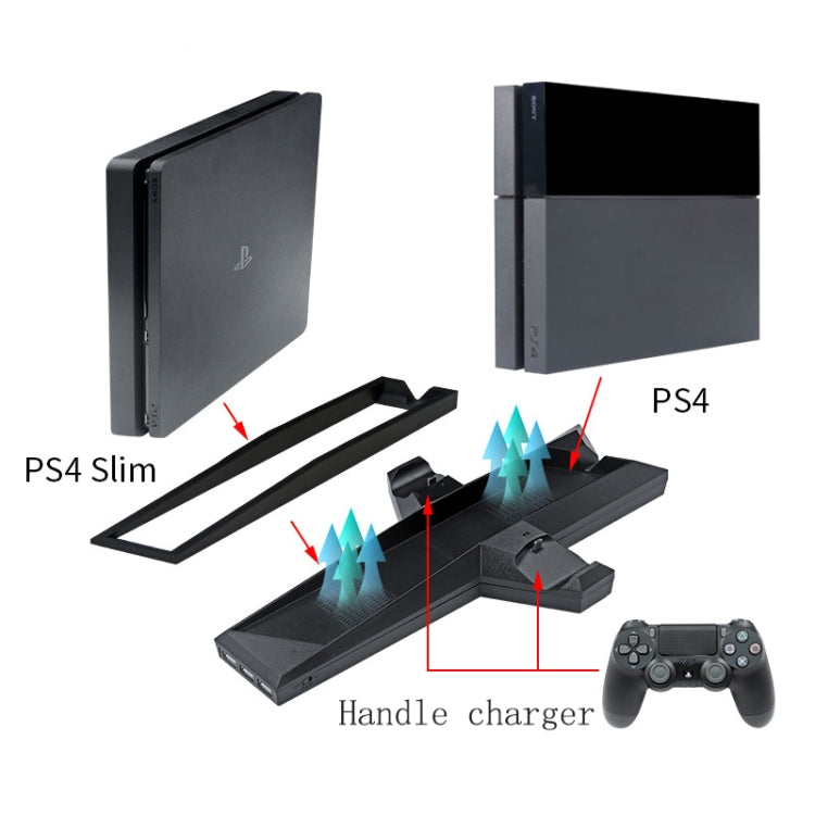 Game Console Radiator And Dual Handle Charging Base For PS4 / PS4 Slim