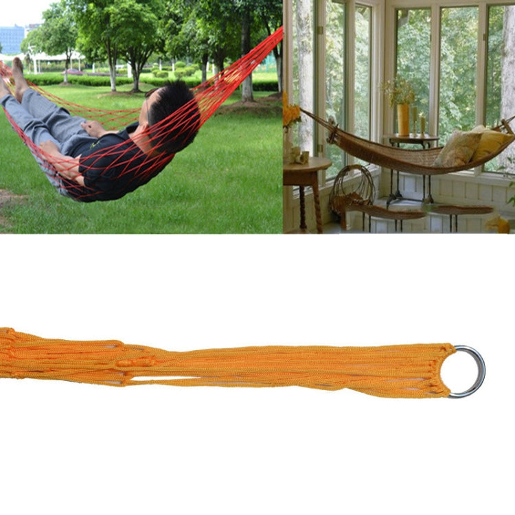 9 Strand Nylon Rope Hammock Portable Camping Leisure Mesh Hammock — 240x80cm Green
