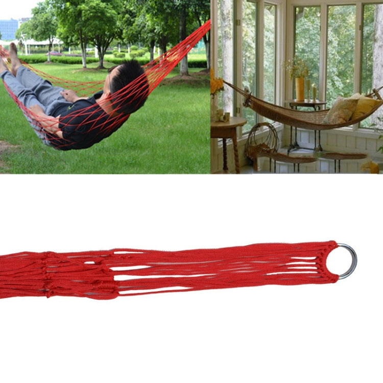 9 Strand Nylon Rope Hammock Portable Camping Leisure Mesh Hammock — 240x80cm Orange