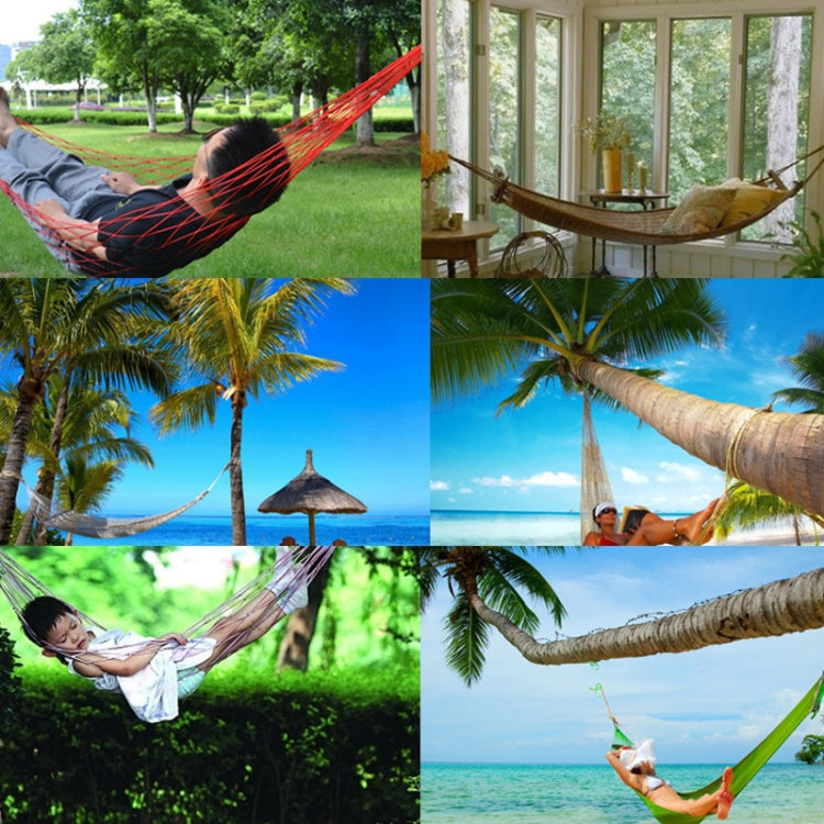 9 Strand Nylon Rope Hammock Portable Camping Leisure Mesh Hammock