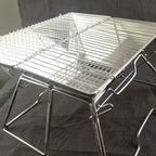 Liftable Barbecue Grill Camping Stainless Steel Folding Barbecue Grill Wood Charcoal Grill