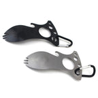 Outdoor Multifunctional Camping Spoon Stainless Steel Tableware Portable Picnic Tableware Fork And Spoon