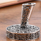 Retro Feather Pen Holder Metal Round Pen Holder