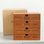 Retro Wooden Drawer Storage Cabinet Desk — view 6