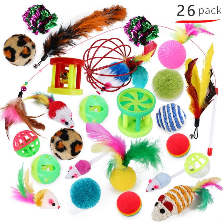 Cat Combination Toy Funny Cat Stick Mouse Bell Ball Feather