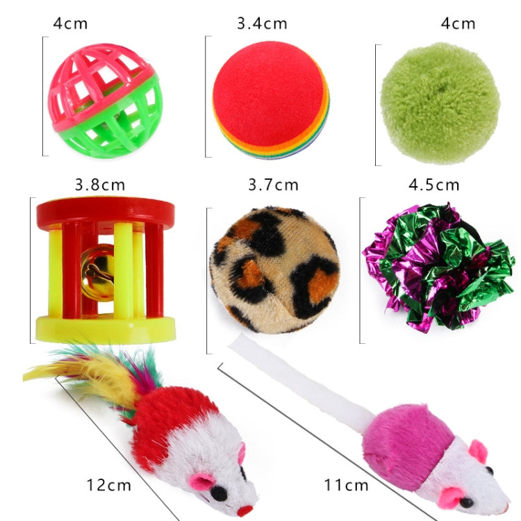 Cat Combination Toy Funny Cat Stick Mouse Bell Ball Feather — 26 in 1 Cat Toy