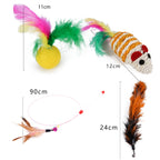 Cat Combination Toy Funny Cat Stick Mouse Bell Ball Feather — view 3
