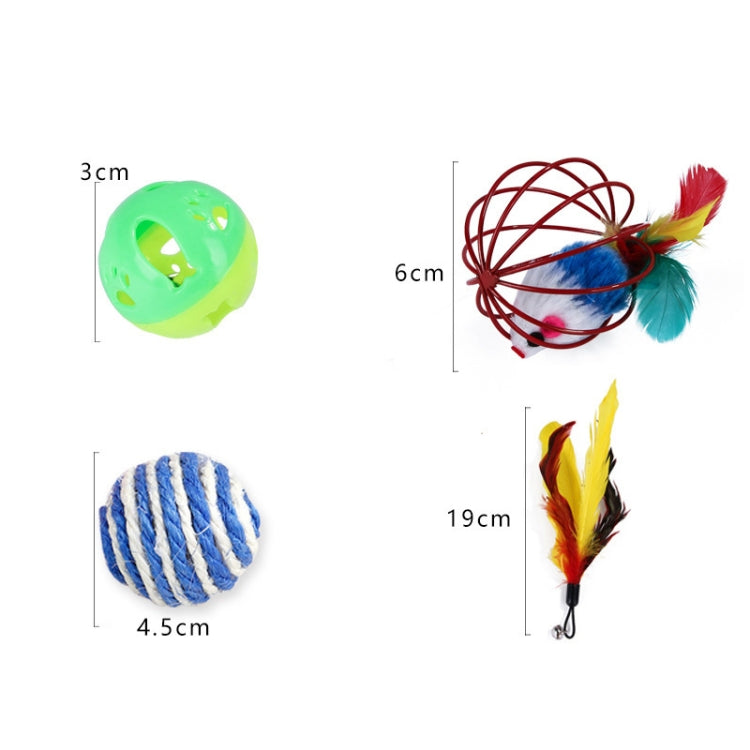 Cat Combination Toy Funny Cat Stick Mouse Bell Ball Feather — view 4