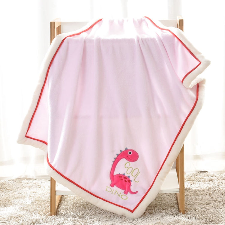 Newborn Cartoon Soild Thicken Double Layer Coral Fleece Soft Infant Blanket Bedding