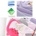 Newborn Cartoon Soild Thicken Double Layer Coral Fleece Soft Infant Blanket Bedding — Pink Dragon