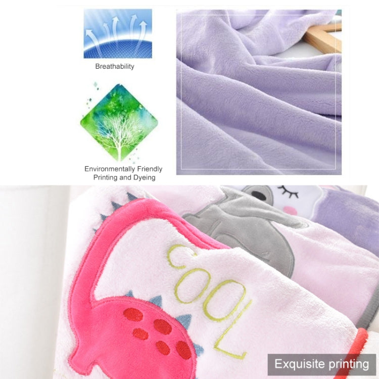 Newborn Cartoon Soild Thicken Double Layer Coral Fleece Soft Infant Blanket Bedding — Pink Dragon