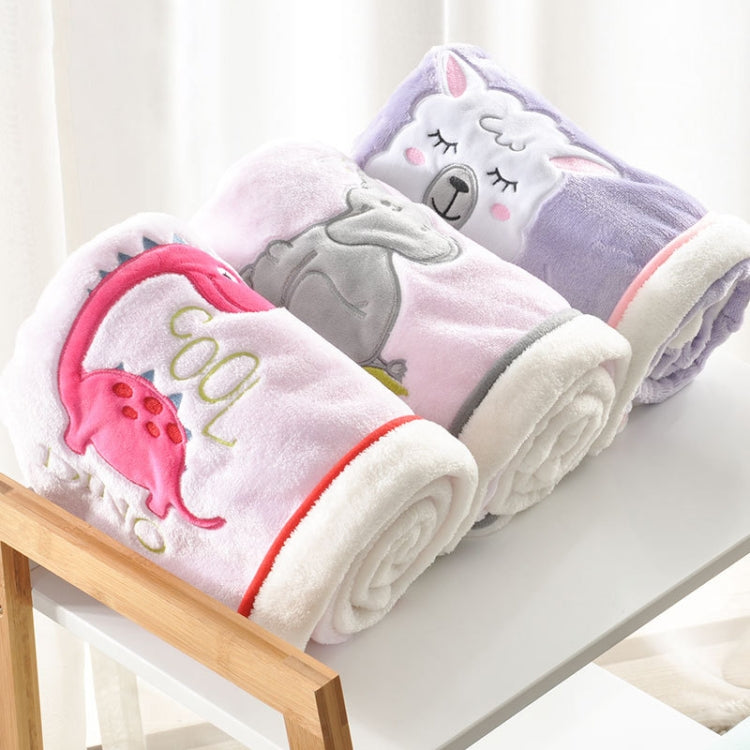 Newborn Cartoon Soild Thicken Double Layer Coral Fleece Soft Infant Blanket Bedding — Green Mermaid