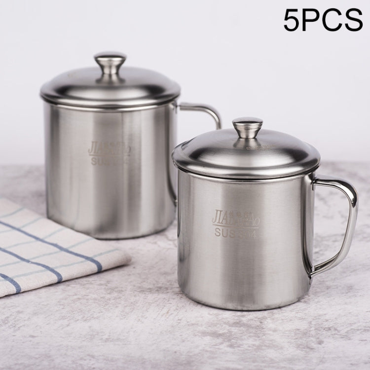 5 PCS Extra Thick 304 Stainless Steel Cup Children's Mouth Cup with Handle Cover Household adult Drinking Water Cup — view 10
