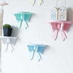 Wooden Bow Racks Children Room Cute Decoration Holder — Blue