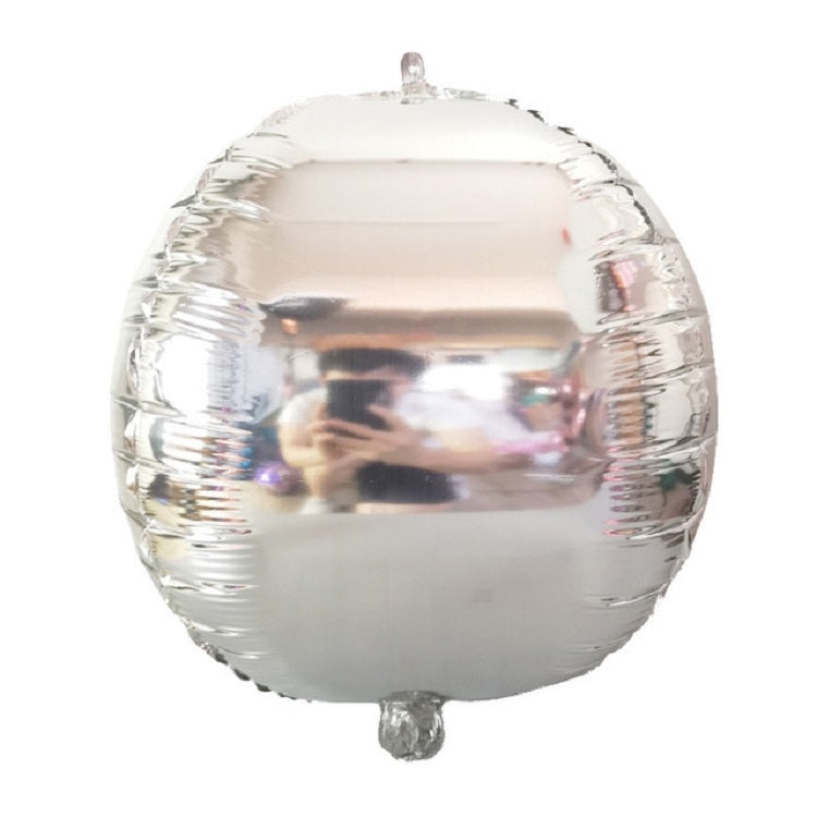 Holiday Party Wedding Decoration 4D Colorful Round Mirror Balloon — Silver