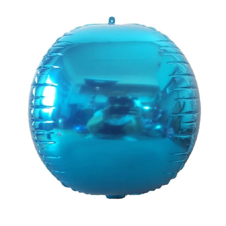 Holiday Party Wedding Decoration 4D Colorful Round Mirror Balloon — Blue