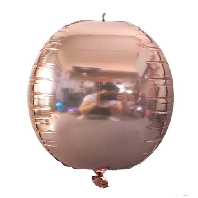 Holiday Party Wedding Decoration 4D Colorful Round Mirror Balloon — Rose Gold