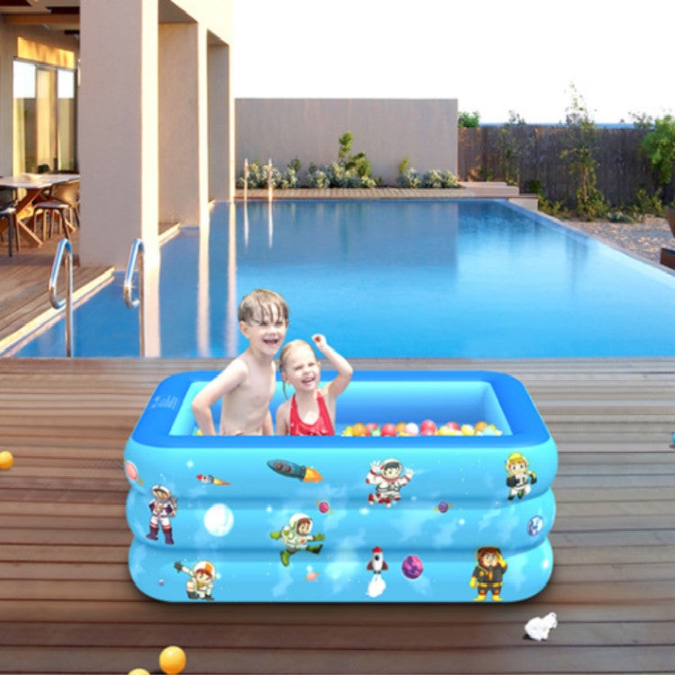Household Indoor and Outdoor Aerospace Pattern Baby Square Inflatable Swimming Pool, 180 x 130 x 55cm