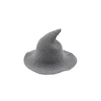 Halloween Personality Wizard Steeple Great Brim Wool Cap — Light Grey