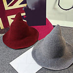 Halloween Personality Wizard Steeple Great Brim Wool Cap — Navy