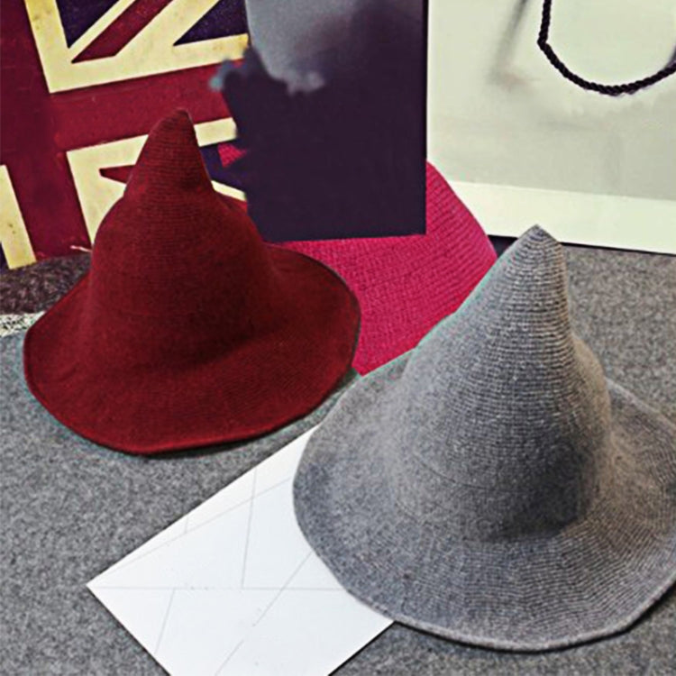 Halloween Personality Wizard Steeple Great Brim Wool Cap — Navy