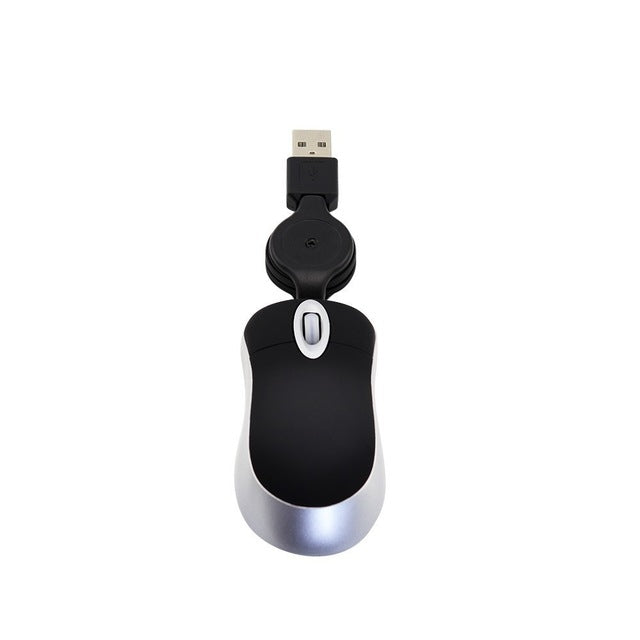 Mini Computer Mouse Retractable USB Cable Optical Ergonomic1600 DPI Portable Small Mice for Laptop — view 10