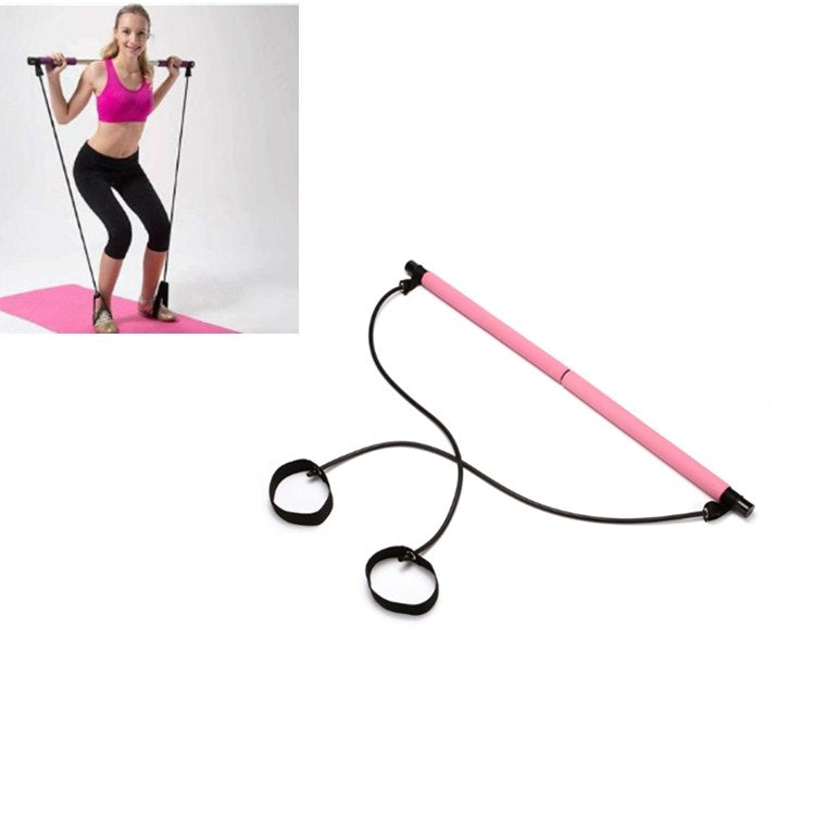 Pilates Stick Yoga Fitness Equipment Sports Stretching Band, Pink
