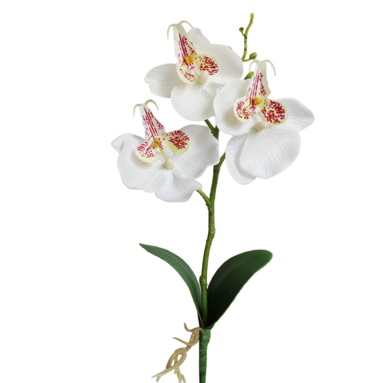 Decorative Landscaping Round Pot Three Flowers Phalaenopsis Bonsai Simulation Potted Plants — Pink