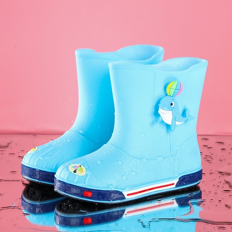 Children Non-Slip Plus Velvet Warm Cartoon Short Rain Boots