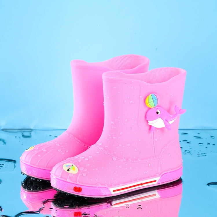 Children Non-Slip Plus Velvet Warm Cartoon Short Rain Boots