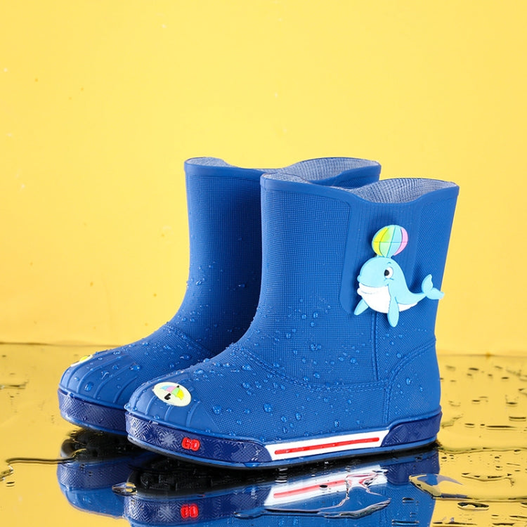 Children Non-Slip Plus Velvet Warm Cartoon Short Rain Boots