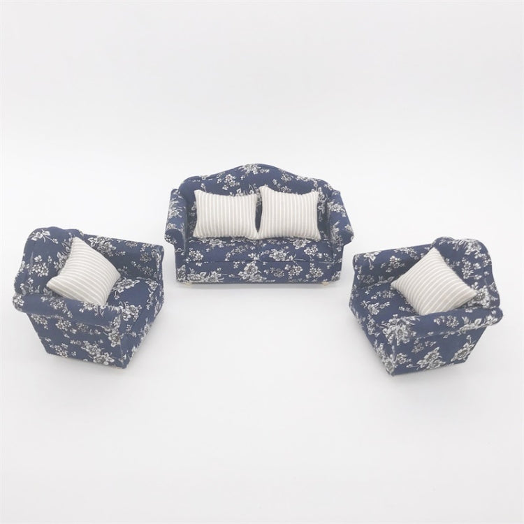1:12 Doll House Furniture Decoration Three-piece Mimulation Sofa