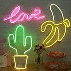 LED Acrylic Transparent Back Panel Neon Light Holiday Decoration Lamp