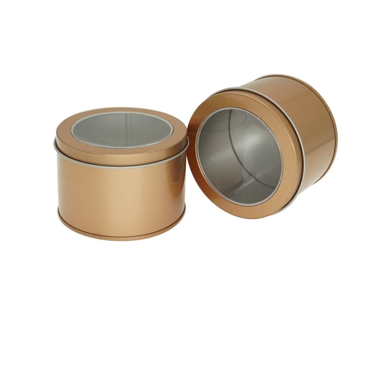 Deep Round Skylight Transparent Window Top Cover Tin Box Food Tea Can Baking Cake Box — view 8